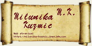 Milunika Kuzmić vizit kartica